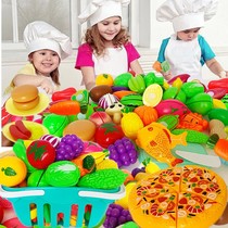 Childrens house simulation cutting fruits and vegetables pizza cutting music Plastic baby toy set boys and girls