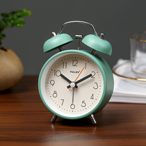 Nordic simple alarm clock Students with bedside clock Childrens desk mute with light alarm big bell Lazy man
