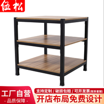{Thickened} Supermarket pile head display shelf special promotion table milk pile food display steel Wood three-layer cabinet pile