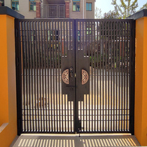 Modern wrought iron gate Villa courtyard door shutter door outdoor iron door entrance door yard door single double door customization