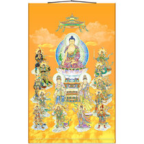 Oriental Sansheng Medicine Buddha Tat Portrait HD Twelve Medicine Fork God Will Sunlight Moonlight Bodhisattva Buddha