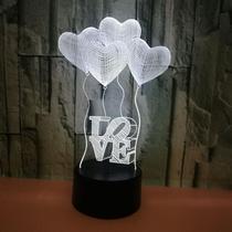 3D Hologram Love Heart-Shaped LED Night Light Touch And Remo