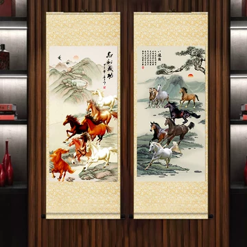 中国画・徐悲鴻 駿馬図 中堂 掛け軸 徐悲鸿八骏图挂画-徐悲鸿八骏图挂画促销价格、徐悲鸿八骏图挂画品牌- 淘宝