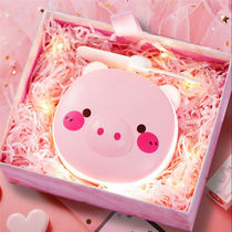  (Lower than Lao Luo)Piggy makeup mirror USB small fan charging mini cute portable beauty with light
