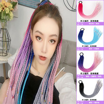 Fake hair braids childrens long hair color pigtails hip-hop twist ethnic style three strands of European and American dirty braids tied ponytail