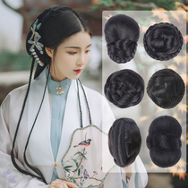 Ancient costume wig hair bag plate hair Hanfu performance back of the head bun ancient wind meatball head cheongsam flower bud lazy artifact