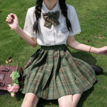 Mori Zhonglu JK uniform skirt genuine full set of original Japanese students JK grid skirt short skirt summer short-sleeved childrens suit