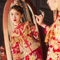 Xiuhe clothing bride 2021 new Chinese wedding dress bride dress dragon and phoenix jacket small wedding dress toast clothing