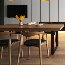 Nordic solid wood dining table and chair combination small household dining table restaurant long multi-person table hot pot table