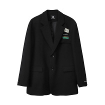 Advanced sense of fried street leisure suits men and women Spring and Autumn design sense temperament Korean version of Ruffian handsome loose niche suit jacket