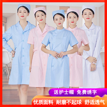 Angel hibiscus nurse clothing long sleeve female summer short sleeve thin white coat pharmacy beauty salon work uniform set