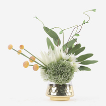 Nordic Light Lavish Emulation Green Planting Glass Floral Art Pendulum Pieces Modern Decent Board Room Dining Room Table Fake Floral Home Decoration Pint