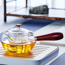 Heat-resistant glass teapot Side handle Black tea Small green citrus teapot Filter Flower teapot Tea maker Tea maker Tea maker