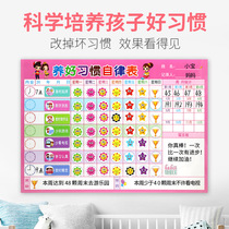 Childrens growth self-discipline table primary school learning schedule kindergarten baby punch-in target wall stickers good habits to develop behavior record table home reward stickers schedule work and rest time management