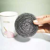 Stainless steel wire ball large size not easy to drop slag cleaning ball household dishwashing brush pot with handle water drawing made