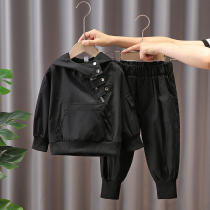 Korean boy suits childrens 2022 autumn and winter clothes new baby plus velvet clothes childrens fashionable and handsome trendy