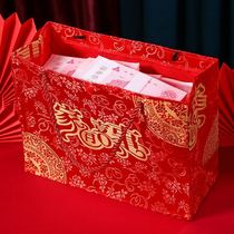 Embroidery red envelope Wedding hand-made color gift box Wedding dowry gift bag Dowry cloth bag 200000 300000 bags money bag