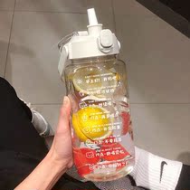 Weight loss water cup Super large capacity water cup female student Korean version of high facial value cute water bottle with straw net red portable