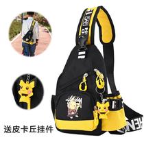 Children shoulder bag male 5-8 years old handsome canvas Pikachu cartoon chest bag leisure light travel baby bag
