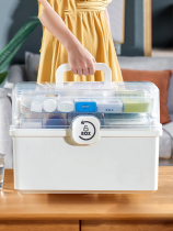 Large medicine box family loading large-capacity medicine cabinet household medicine storage box multi-layer extra-large classification storage