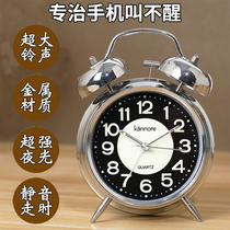 Permalink scream wake-up alarm clock difficult household lazy person muted luminous student with metal retro horseshoe table