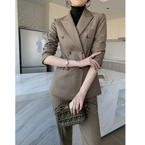 Advanced sense suit suit suit womens temperament autumn and winter age high-end professional wear fashion British style small suit two-piece suit