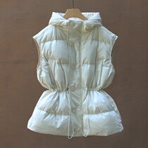 South Korea East Gate light down vest female short 2021 new autumn and winter loose waist white duck down horse clip