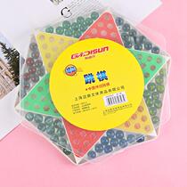 Checkers adult childrens puzzle elementary school students playing beads large glass ball beads plastic old style 80 after flying chess