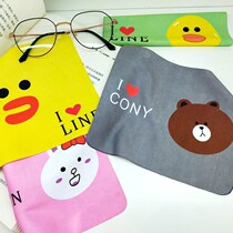 Cartoon fine fiber pelican leather velvet LINE glasses cloth professional wipe mobile phone computer screen cleaning cloth Glasses cloth wipe
