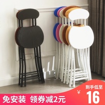 Summer dormitory chair student back chair small smart round chair folding stool portable simple meeting bench exhibition