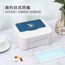Portable small medicine box dormitory students home large-capacity medicine box childrens medicine drug storage box with first aid kit