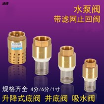 4 6 points 1 inch brass bottom valve water pump valve check valve water check valve stop inverse valve internal thread water pump flower basket