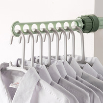 A drying rack is set up with a small and portable suitable for different doors and windows.