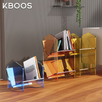 Acrylic creative bookshelf small simple children's desktop storage rack modern luxury living room floor shelf
