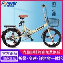 Permanent brand foldable bicycle female working ultra-light portable small bicycle 22 inch 20 adult male adult