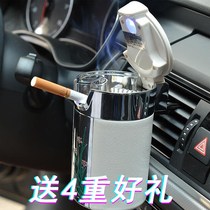 Car ashtray bracket Car luminous ashtray creative with lid LED light air outlet hanging interior supplies