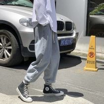Korean version of Joker-legged pants wide-legged mens pants spring and autumn pants mens spring black loose jeans male student trend