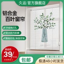 Toilet curtain small size non-perforated Louver Curtain aluminum alloy roller blind printing Bathroom Kitchen Home Defense