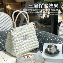 Cute and creative bento bag Japanese girls lunch lunch box bag office worker rice bag handbag high-value insulation bag