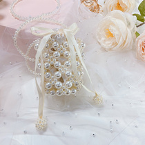 Girls bag 2021 new princess socialite xiaoxiang wind pearl handbag children slung bag Joker