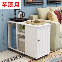 Sofa side several movable light luxury table cabinet creative kung fu Nordic small coffee table living room household with door table cabinet corner