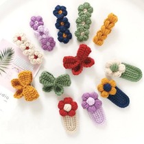 Knitted hairclip diy wool handmade gift novice knitting pass time crochet hand gift