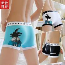 Cartoon Mens Underwear Mens Flat Corner Pants Cotton Character All Season Pants Head Tide Male Youth Student Breathable Four-corner Pants