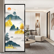Simple light luxury art glass screen partition wall dry and wet area double-sided background tempered frosted porch entrance living room