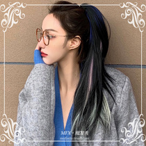 Pony-tailed clip wig female street dance hip hop African dirty braid color gradient wig ponytail fake twist braid
