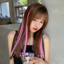Color hanging ear dyed wig piece no trace hairclip side cute Japanese girl side clip hair ribbon headdress