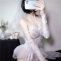 Sex lingerie sexy lace transparent bridal dress maid role-playing uniform seduction passion suit