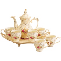 TPZ Water Cup Tea Set Suit Home European Style Living Room Ceramic Water Cup With Tea Cup Subteapot the whole set of luxurious belts