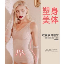 Body-shaping vest women-free bra summer thin lace corset body Lycra belly top underwear shirt