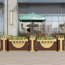 Outdoor wrought iron flower box commercial street sales plant box rectangular flower pot tourist attractions gardening flower bed flower trough